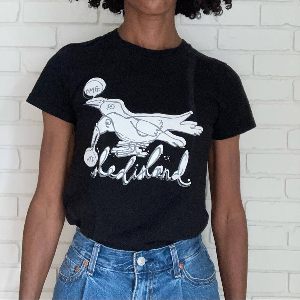 American Apparel Sled Island Black T-Shirt Tee